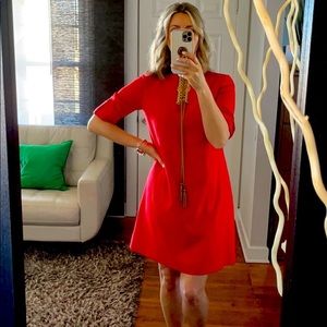 TAHARI dress with sleeves. Burnt orange. Size 6.